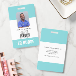 Persoonlijke ziekenhuis medische staf Teal ID Badge