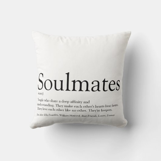 Persoonlijke Zielsverwanten Definitie Zwart En Wit Kussen (Achterkant)