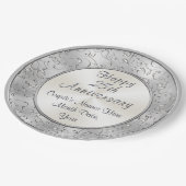 Persoonlijke zilver 25e Jubileum papieren Borden Papieren Bordje (Gekanteld)
