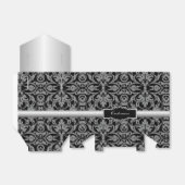 Persoonlijke zilver- en zwarte Damask-draagtas Bedankdoosjes (Uitgevouwen)