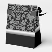 Persoonlijke zilver en zwarte Damasvetdoos Bedankdoosjes (Achterkant)