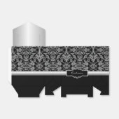 Persoonlijke zilver en zwarte Damasvetdoos Bedankdoosjes (Uitgevouwen)