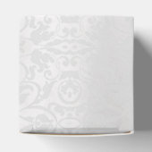 Persoonlijke Zilver-Witte Damast Kubus Favor Doos Bedankdoosjes (Bovenkant)