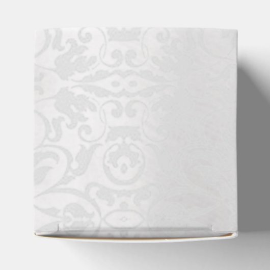 Persoonlijke Zilver-Witte Damast Kubus Favor Doos Bedankdoosjes (Bovenkant)