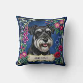 Persoonlijke Zilver & Zwarte Schnauzer Blauwe Kuss Kussen