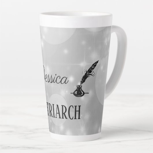 Persoonlijke Zilveren Inkpot Matriarch Latte Mok (Rechterhoek)