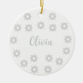 Persoonlijke zilveren kerst keramisch ornament (Voorkant)