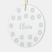 Persoonlijke zilveren kerst keramisch ornament (Links)