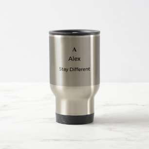 Persoonlijke Zilveren Minimalistische Tumbler Init Reisbeker