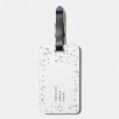 Persoonlijke Zilveren Stardust Confetti Mrs Bagagelabel (Achterkant verticaal)