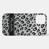 Persoonlijke zilverglitterluipaard iPhone 12 hoesj Case-Mate iPhone Case (Achterkant (horizontaal))