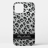 Persoonlijke zilverglitterluipaard iPhone 12 hoesj Case-Mate iPhone Case (Achterkant)