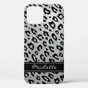 Persoonlijke zilverglitterluipaard iPhone 12 hoesj Case-Mate iPhone Case