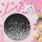 Persoonlijke zilversparkle papieren bordje (Feest)