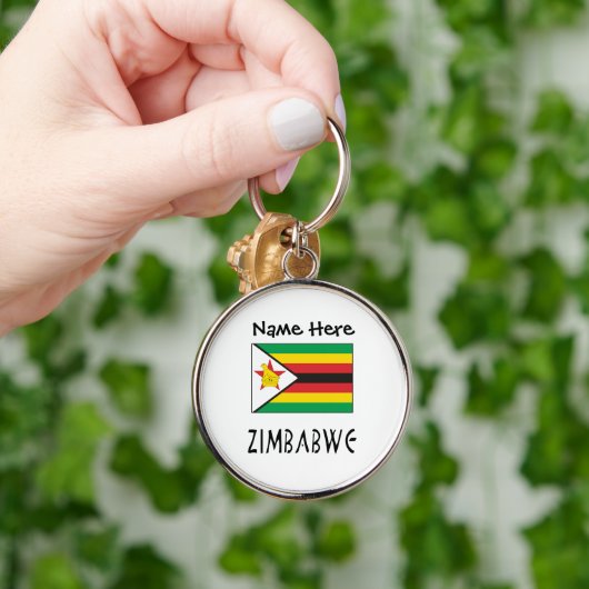 Persoonlijke Zimbabwaanse vlag Sleutelhanger (Hand)