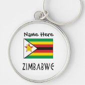Persoonlijke Zimbabwaanse vlag Sleutelhanger (Voorkant)