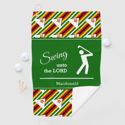 Persoonlijke ZIMBABWE FLAG Golfhanddoek (Insitu)