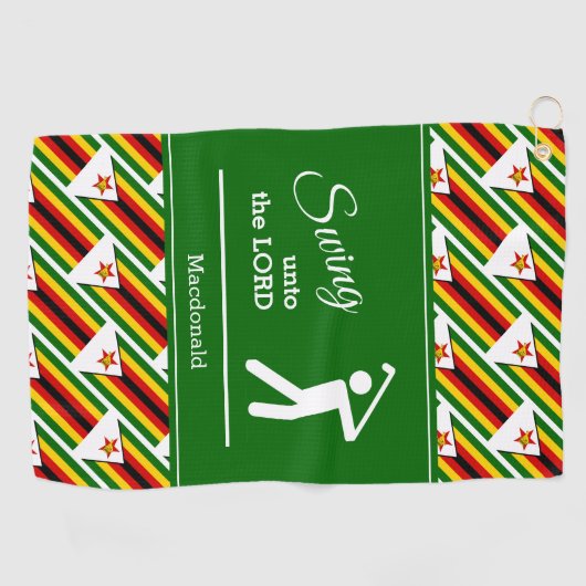 Persoonlijke ZIMBABWE FLAG Golfhanddoek (Horizontaal)