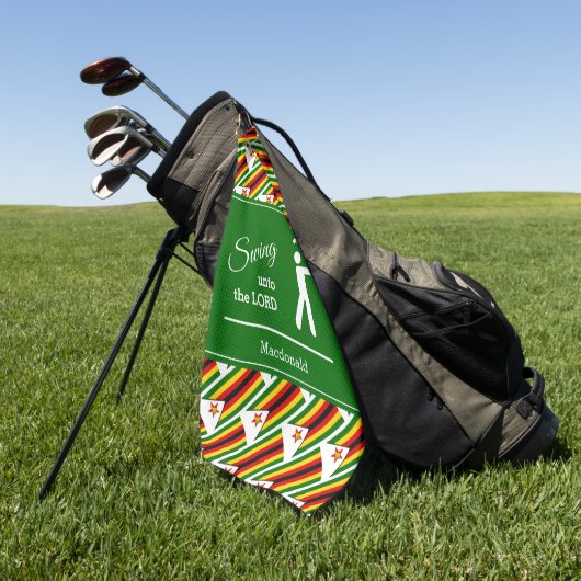 Persoonlijke ZIMBABWE FLAG Golfhanddoek (Groen)