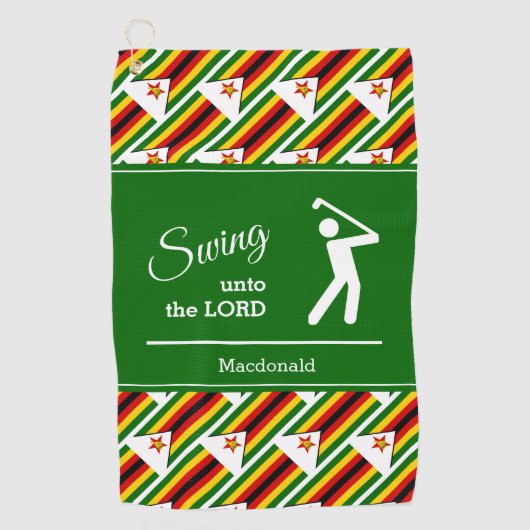 Persoonlijke ZIMBABWESE VLAG Golfhanddoek (Voorkant)