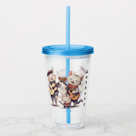Persoonlijke Zingende Katten Acryl Drinkbeker