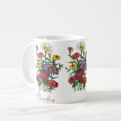 Persoonlijke zinnias koffiemok (Voorkant links)