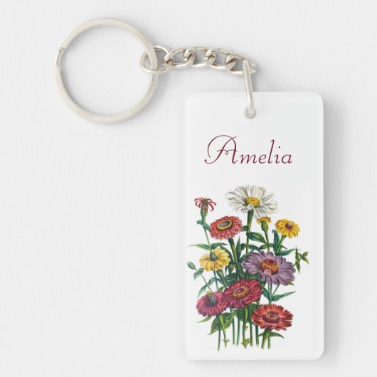 Persoonlijke zinnias sleutelhanger (Voorkant)