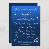 Persoonlijke Zodiac Leeuw Melkweg Feest Uitnodigin Kaart (Voorkant / Achterkant)