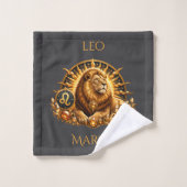 Persoonlijke Zodiac Teken Leeuw Bad Handdoek (Wasdoekje)