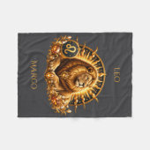 Persoonlijke Zodiac Teken Leeuw Fleece Deken (Voorkant (Horizontaal))