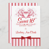 Persoonlijke zoete 16 uitnodigingen van de Birthda (Voorkant / Achterkant)