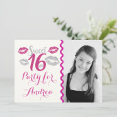 Persoonlijke zoete 16 uitnodigingen van de Birthda (Staand voorkant)