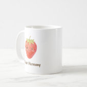Persoonlijke Zoete Harmonie Aardbei Koffiemok (Voorkant links)