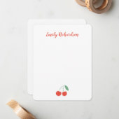 Persoonlijke zoete kers notitiekaart notitiekaartje (Voorkant / Achterkant in situ)