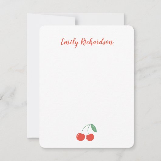 Persoonlijke zoete kers notitiekaart notitiekaartje (Voorkant)