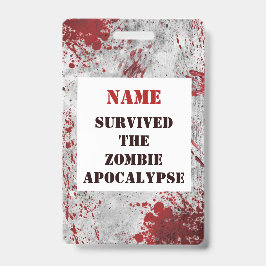 Persoonlijke Zombie Apocalypse Bloed Lanyard Badge