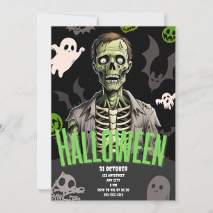 Persoonlijke Zombie Halloween Uitnodiging 