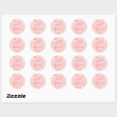 Persoonlijke zomer  roze bruiloft ronde sticker (Vel)