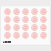 Persoonlijke zomer  roze bruiloft ronde sticker (Vel)
