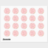 Persoonlijke zomer roze bruiloft ronde sticker (Vel)