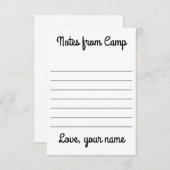 Persoonlijke zomerkamp-notiecards bedankkaart (Voorkant / Achterkant)