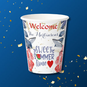 Persoonlijke zomerse BBQ-picknick Papieren Bekers
