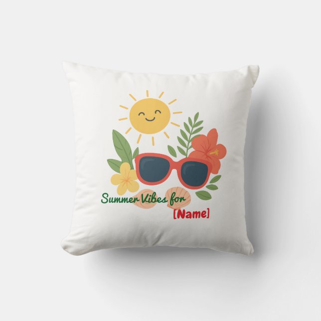 Persoonlijke Zomerstemming voor Naam Worp Kussen (Voorkant)