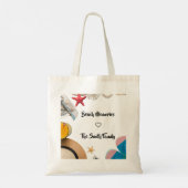 Persoonlijke zomerstrandframe sjabloon tote bag (Achterkant)