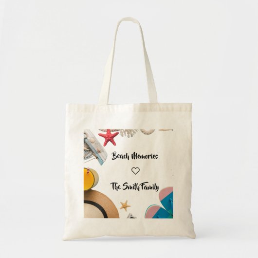 Persoonlijke zomerstrandframe sjabloon tote bag (Voorkant)