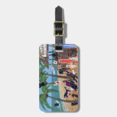 Persoonlijke zomervakantiewervers bagagelabel (Voorkant verticaal)