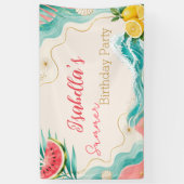 Persoonlijke zomerverjaardagsbanner spandoek (Verticaal)