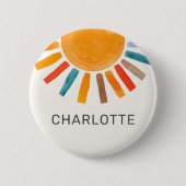Persoonlijke Zon Ronde Button 5,7 Cm (Voorkant)