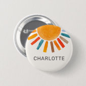 Persoonlijke Zon Ronde Button 5,7 Cm (Voorkant /achterkant)