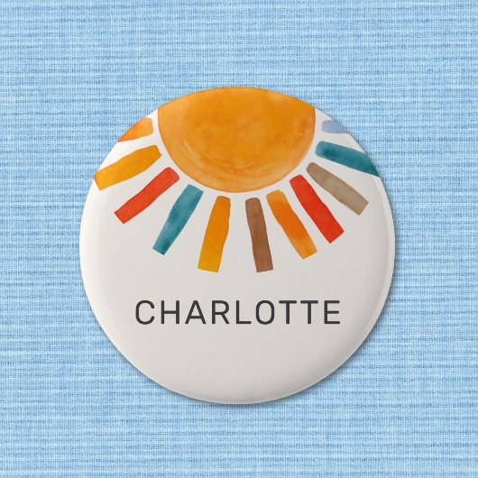 Persoonlijke Zon Ronde Button 5,7 Cm